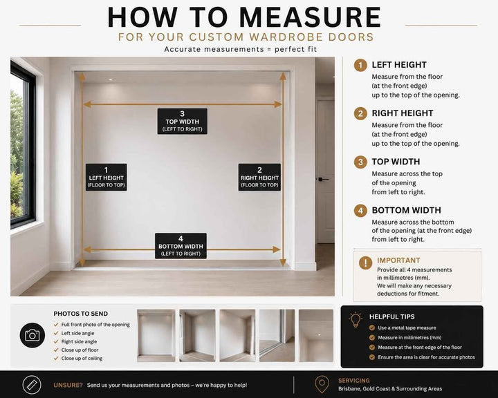 Measure your wardrobe opening.