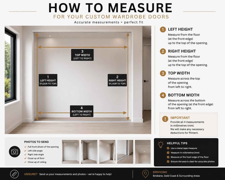 Measure your wardrobe opening.